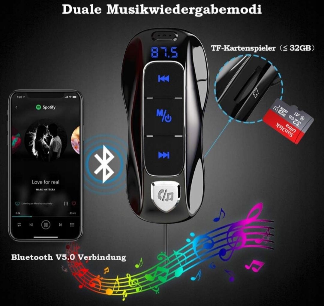 Transmiter samochodowy Bluetooth Sonru BC56 QC 3.0 BT 5.0