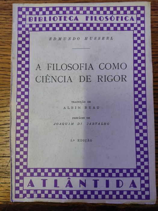 Livro A filosofia como ciência de rigor - Edmundo Husserl