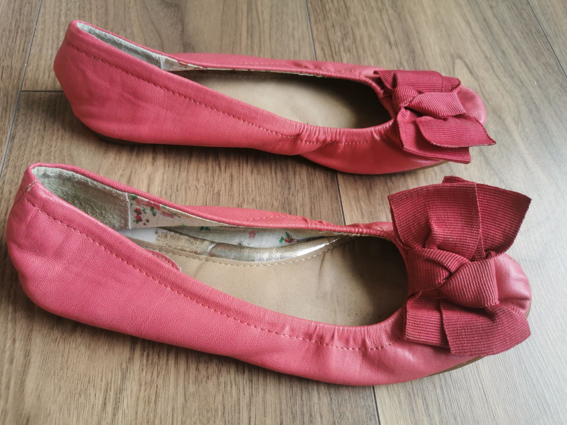 Buty baleriny balerinki różowe z kokarda rozmiar 38