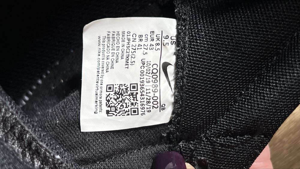 Мокасини чорні NIKE оригінал без шнурків