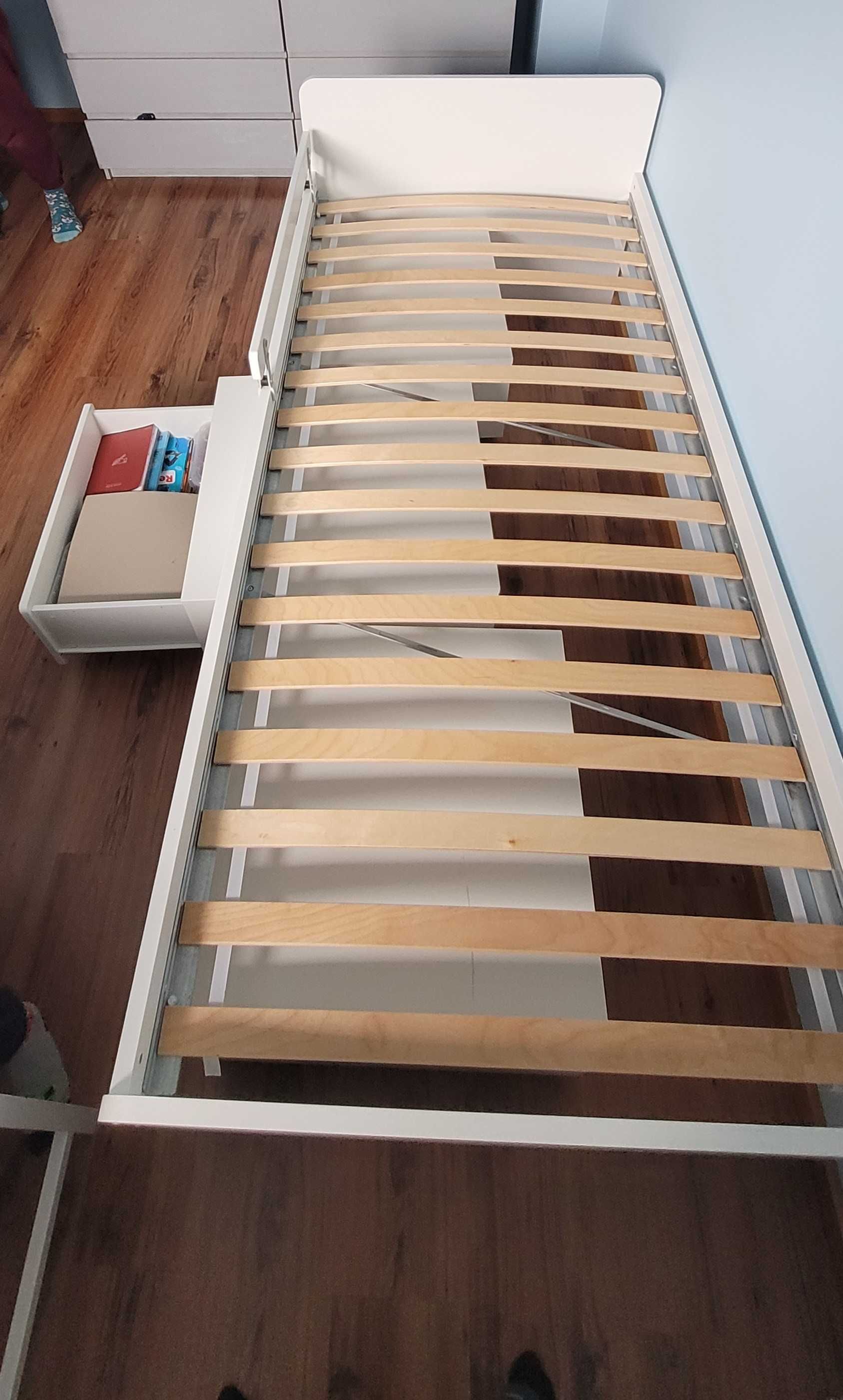 Łóżko IKEA SLÄKT Rama łóżka z 3 poj na pościel, biały, 90x200 cm