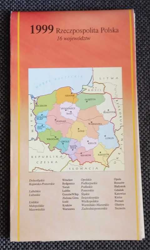 Mapa Rzeczpospolita Polska 1999 rok 16 województw wyd. Demart