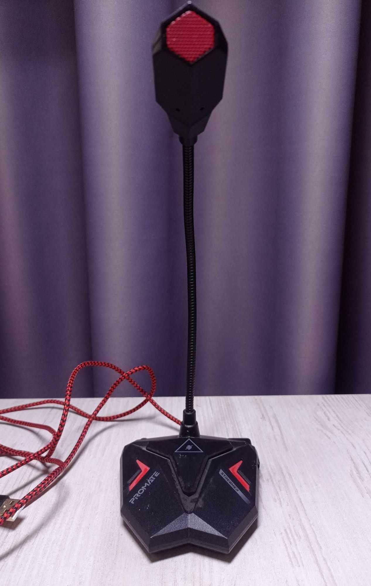 Микрофон Promate Streamer LED, USB Maroon (streamer.maroon).