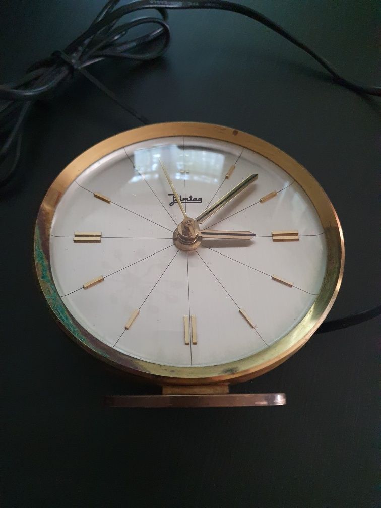 Zegar*PALMTAG*Art Deco*Mosiądz na 230 V.
