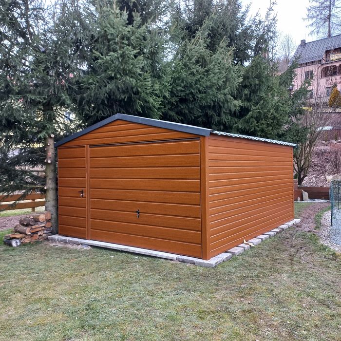 4x6 WIE Garaże Blaszane Garaż Blaszany Blaszak Drewnopodobny Blaszaki