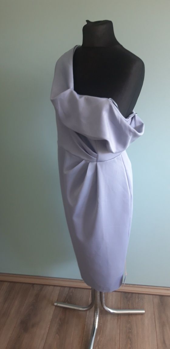 Asos piankowa midi elegancka sukienka XXL