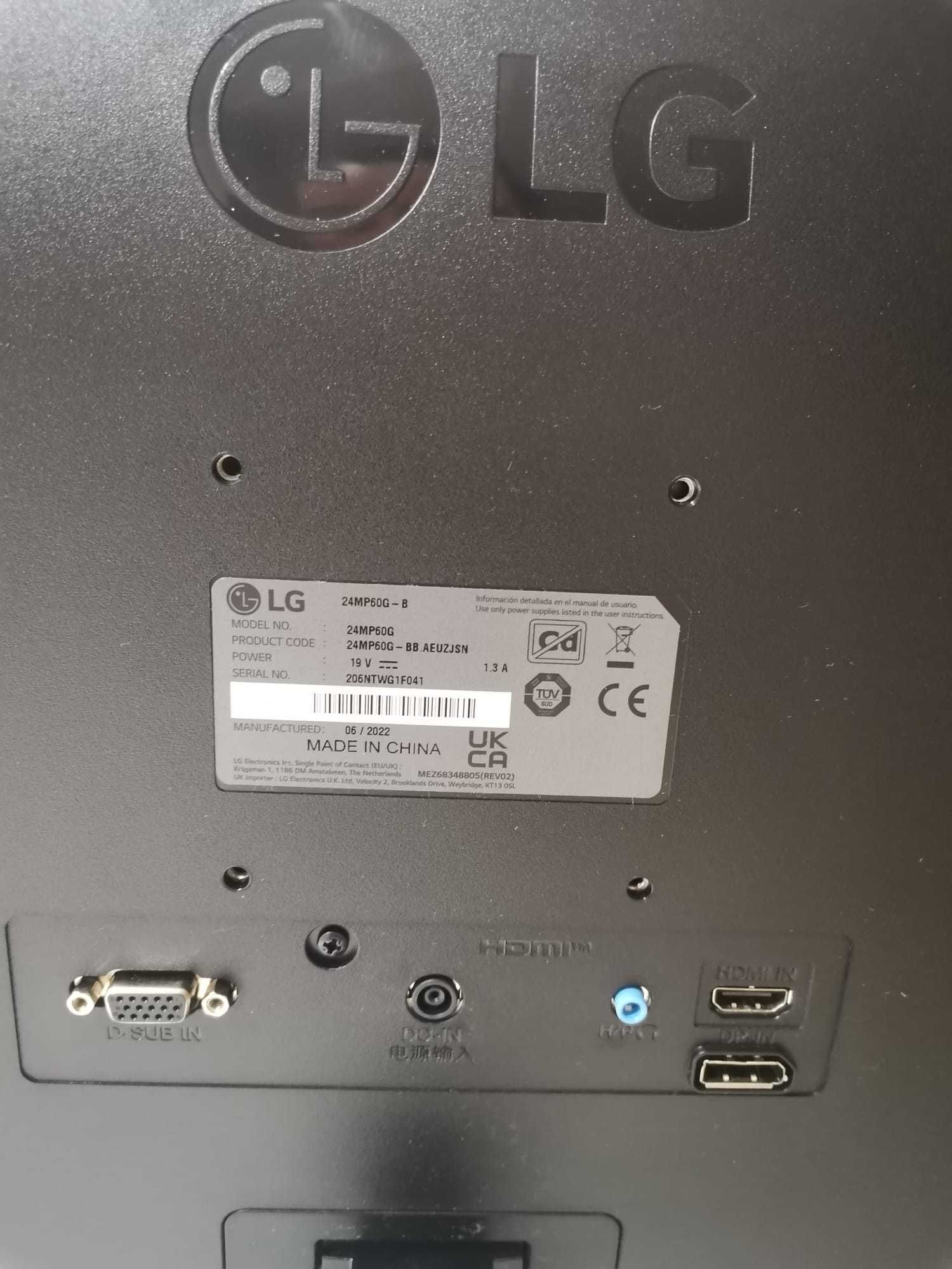 Monitor Gaming LG 24MP60G-B NOVO e teclado