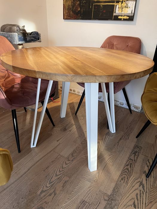 Stół dębowy lite drewno + metalowe nogi