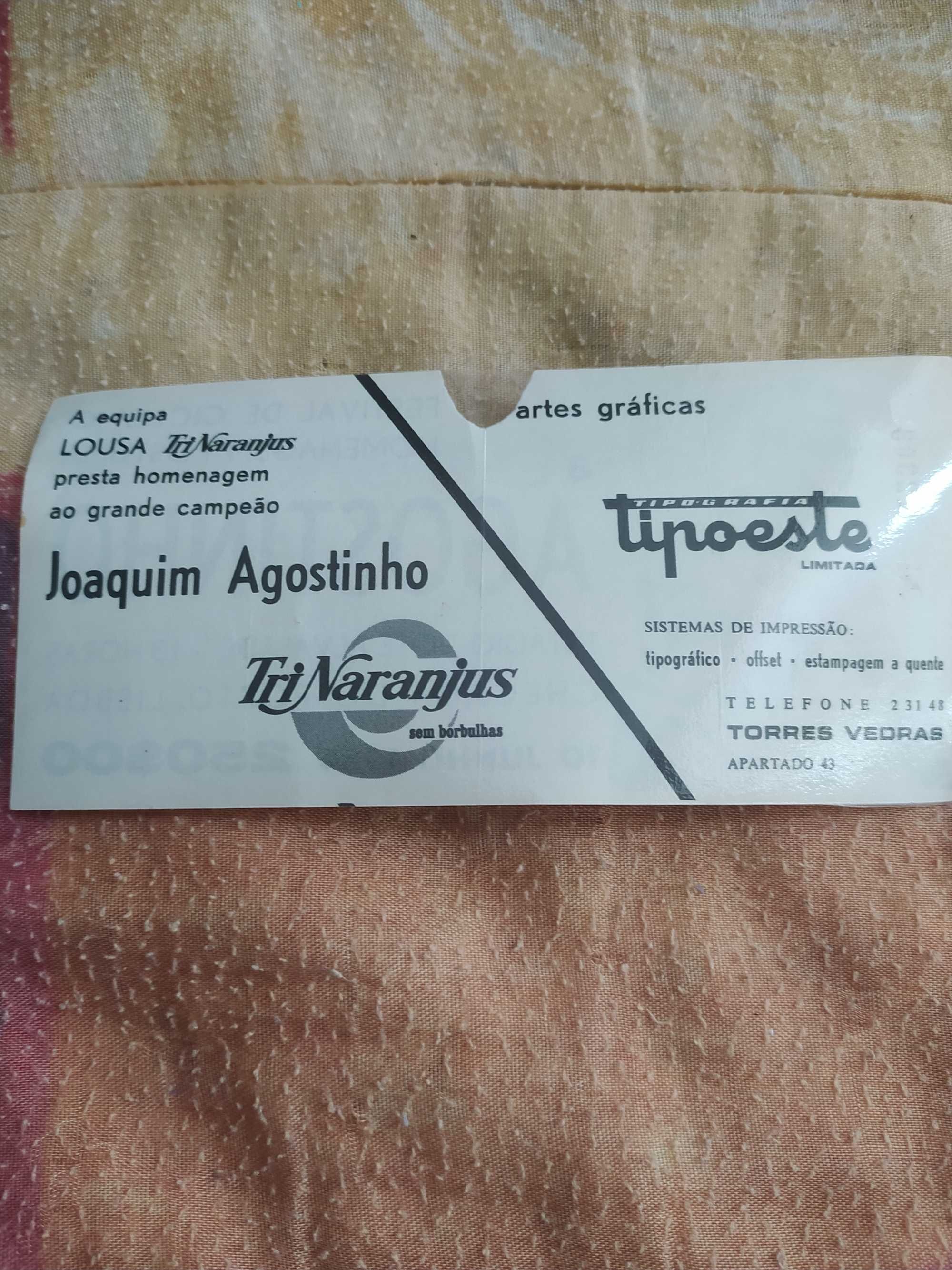 Bilhete raro de ciclismo
