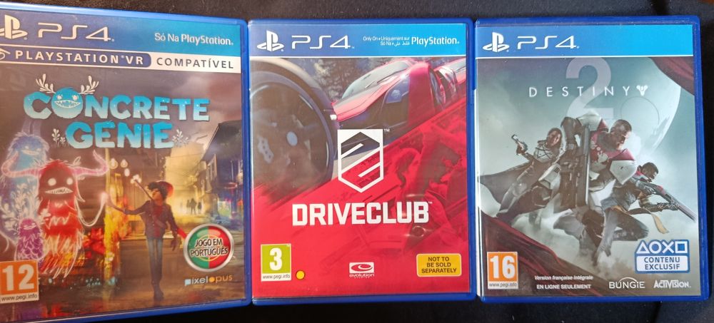 Jogos PS4 - Driveclub, Concrete Genie, Destiny 2 - PlayStation 4