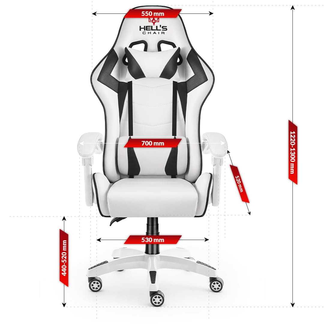 Fotel Gamingowy Hell's Chair HC-1007 White outlet, małe przebarwienia