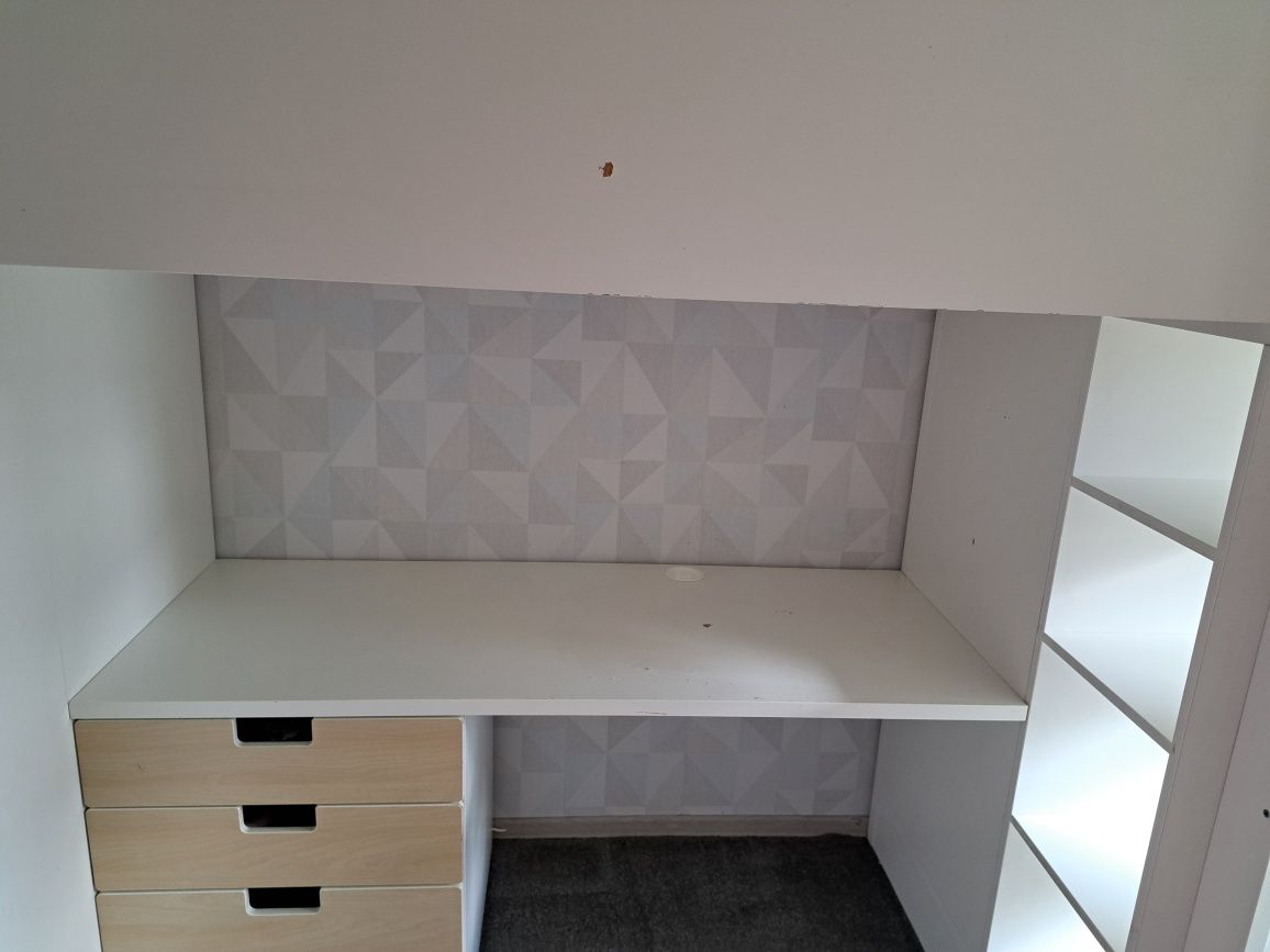 Łóżko piętrowe z biurkiem Ikea SMASTAD