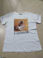 T-Shirt Stradivarius "Cattitude" TAM. S Como Nova