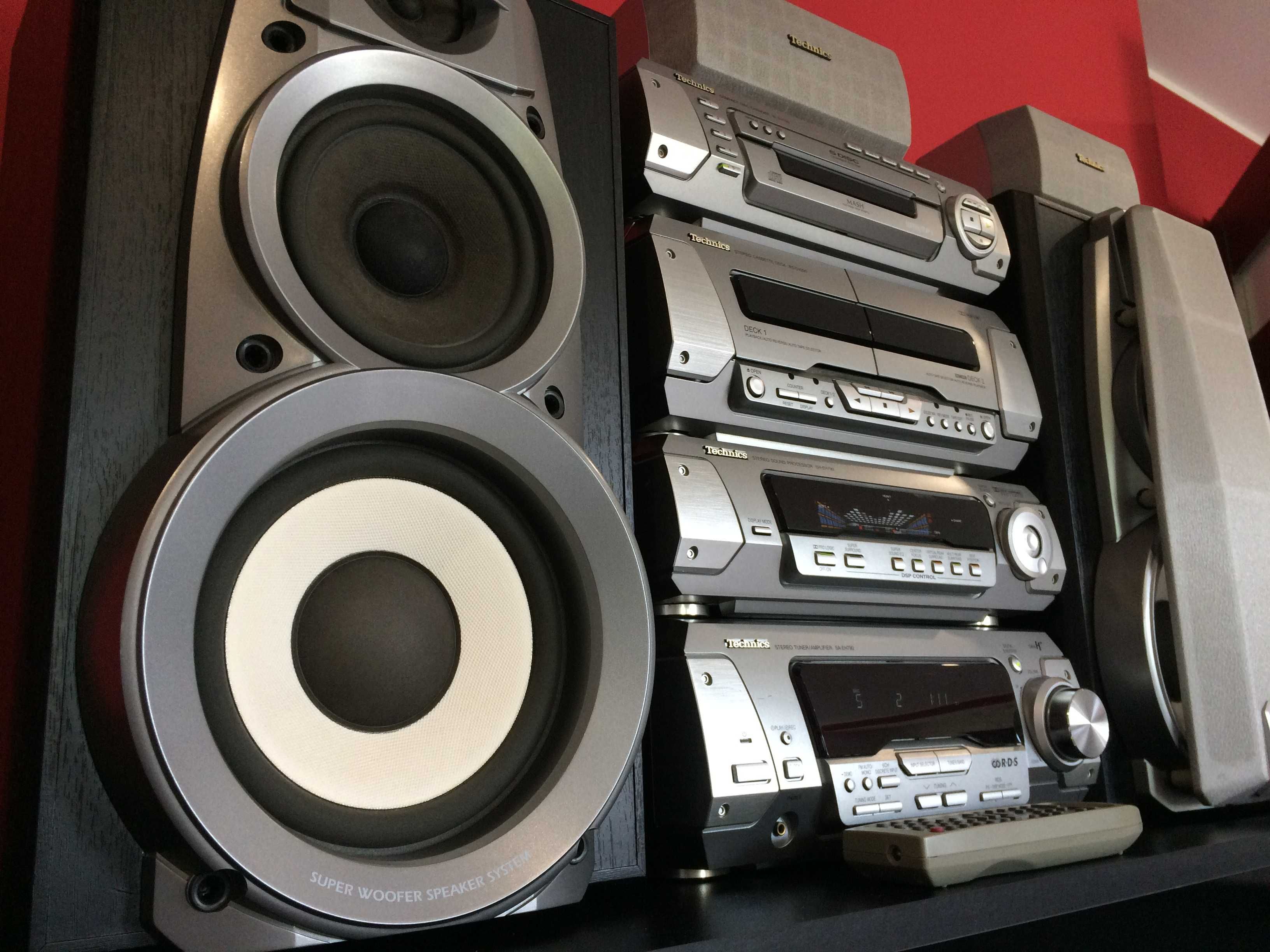 Technics SA-EH790 wieża DSP MP3 Subwoofer Pro Logic 5.1 stan BDB