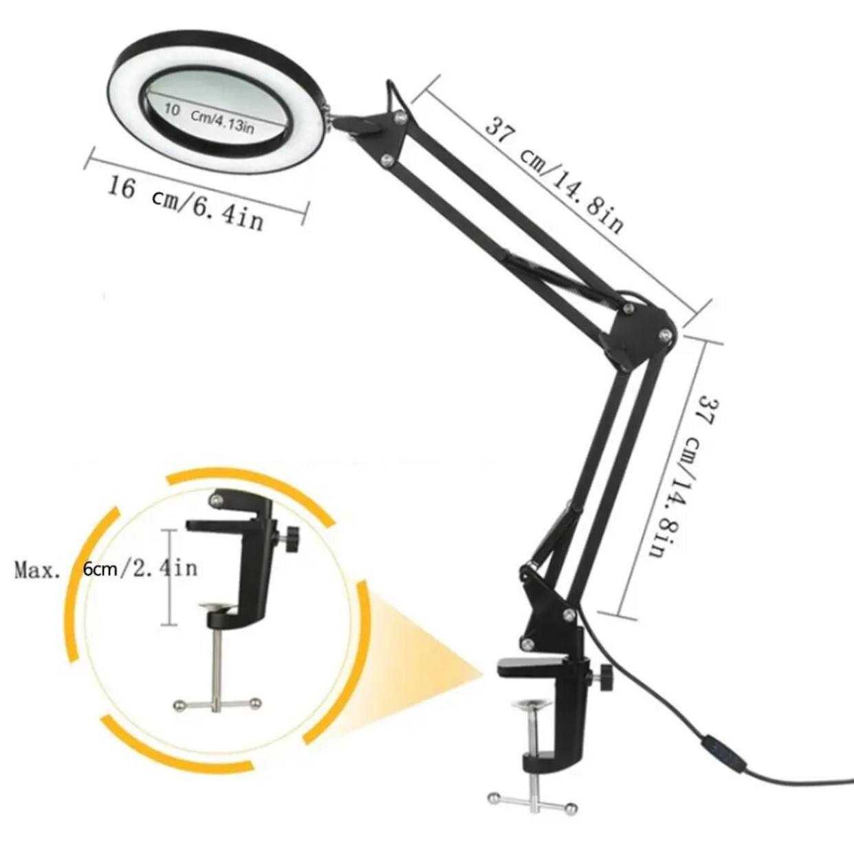 Настольна  лампа з лупою Led Desktop Magnifier