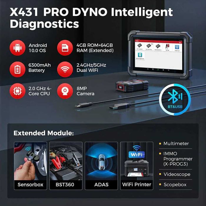 Launch X431 PRO DYNO Maq Diagnostico OBD + 36 Funções (NOVO)