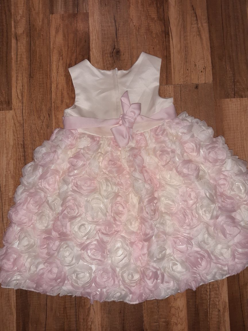 Sukienka tiulowa 98 Cinderella 3 Princess pudrowy róż biała elegancka