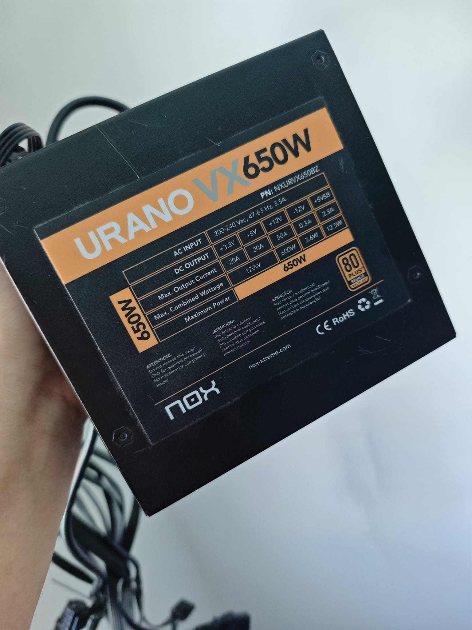 Fonte de Alimentação 650W  ATX Nox Urano VX 80 Plus Bronze Edition