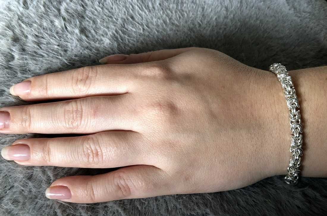 Damska bransoletka królewska bizantyjska 5,7mm 20cm srebrna 925