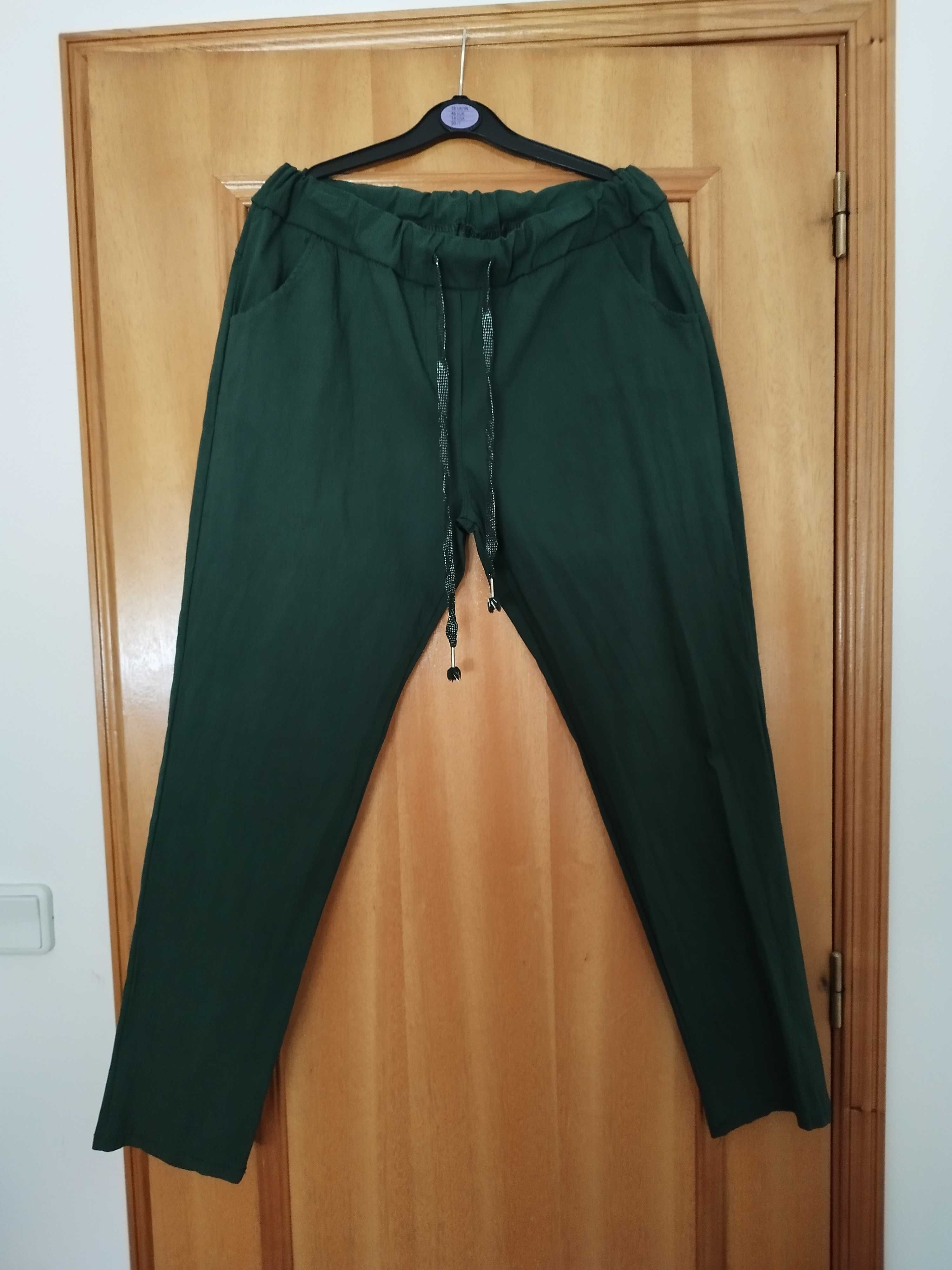 Calça Mágica Verde c/ bolsos (Nova)