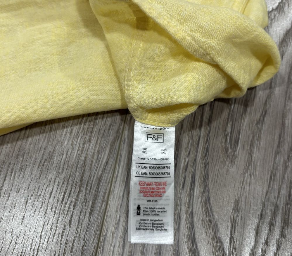 F&F 3XL Льняная Мужская тенниска рубашка xxxl XXXL f&f лён льна 3xl