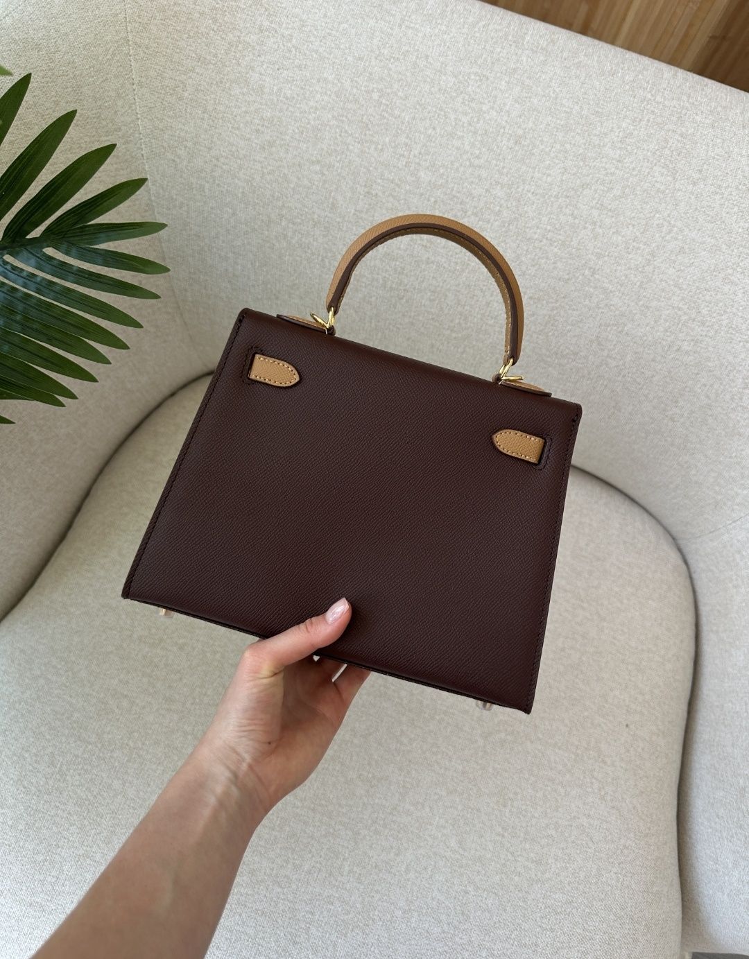 Жіноча сумка Hermes Epsom Kelly 25 Chocolate