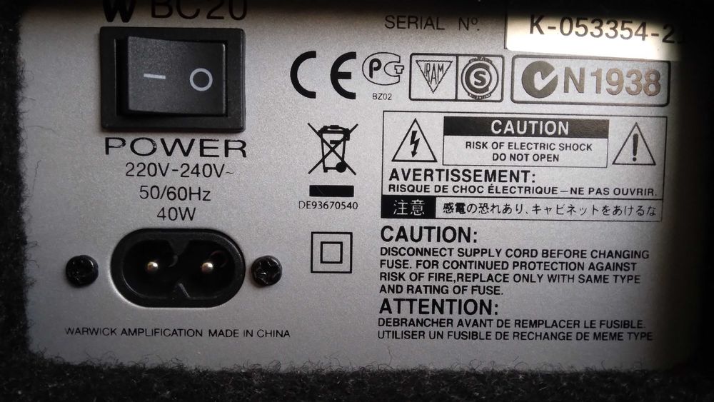 Warwick BC20 bass combo