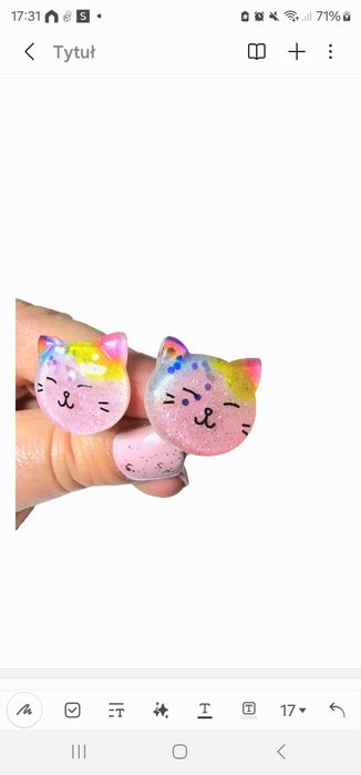 Klipsy do uszu dla dziewczynek kotki