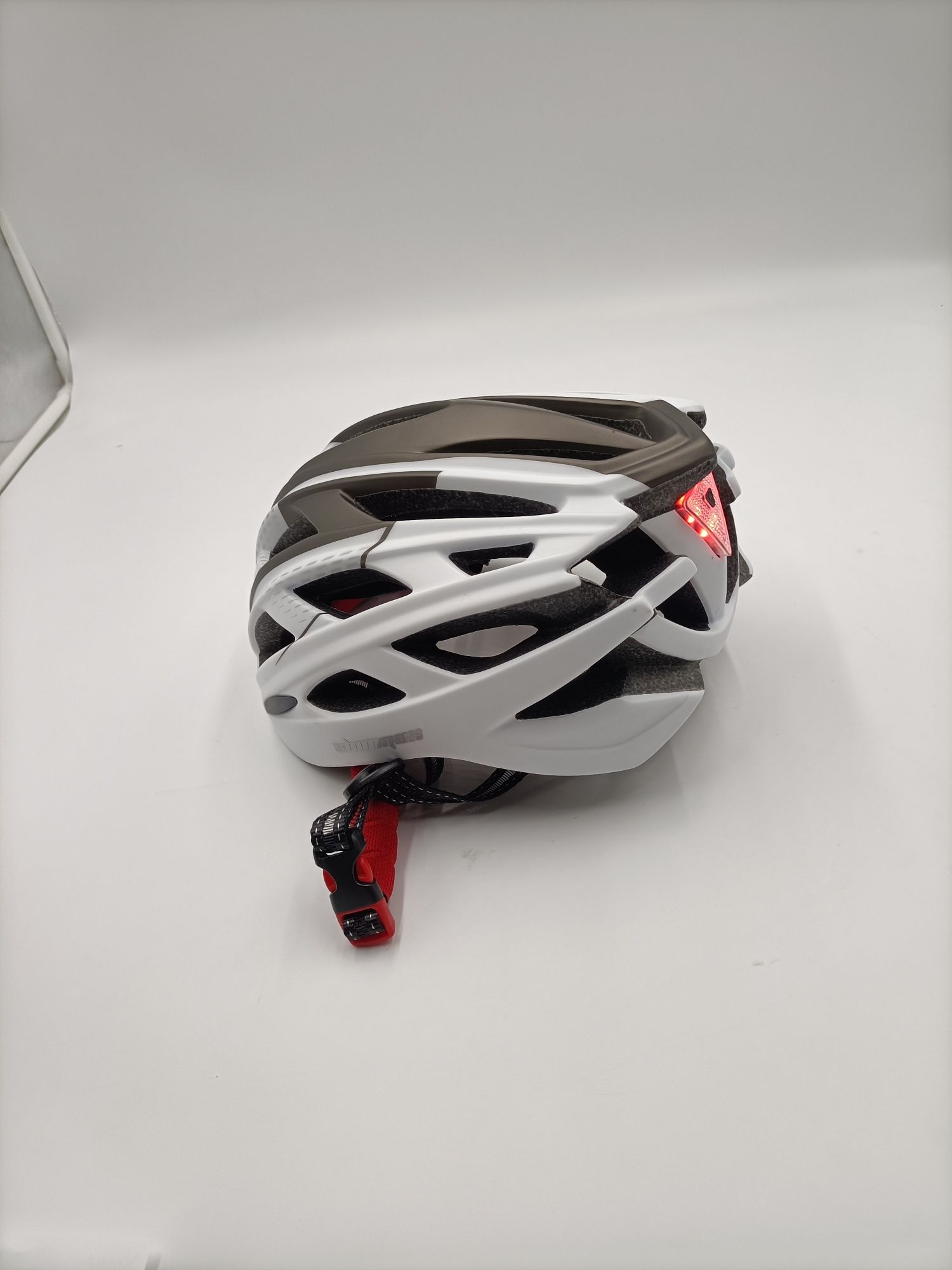 Kask rowerowy z lampką shiax róż. M/L