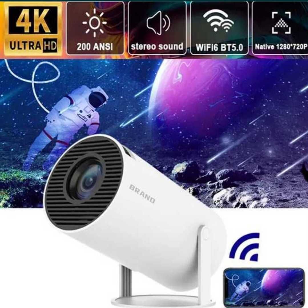 MINI PROJEKTOR 4K Wi-Fi BT 5.0 Android HY300 szary
