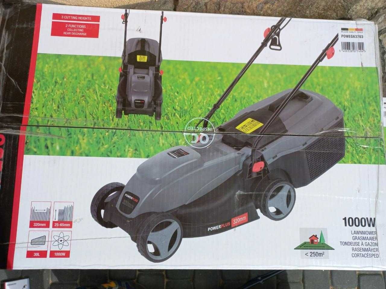Качественная 32см Бельгия ПРОВЕРЕННАЯ газонокосилка 1000Вт Powerplus