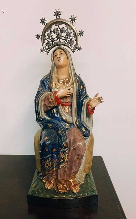 imagem Nsa Senhora das Dores Madeira policromada Séc XVIII