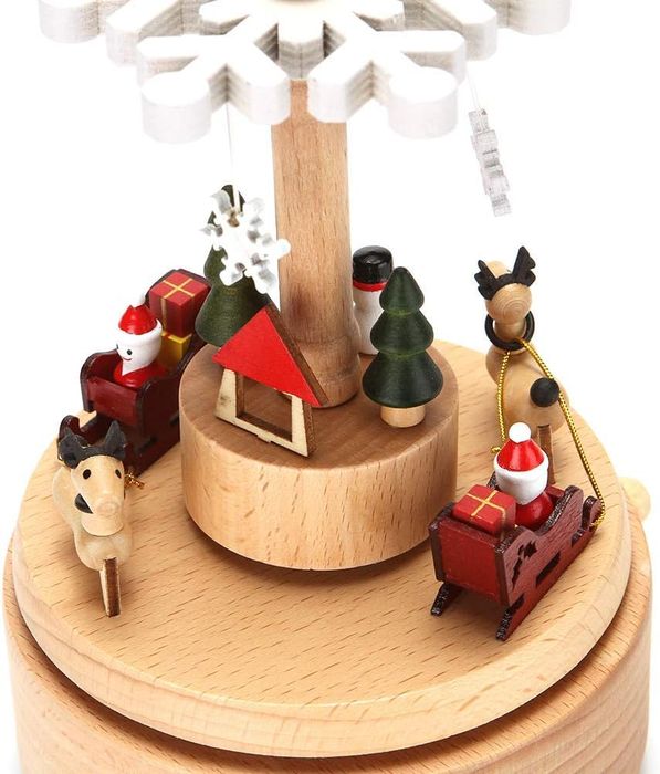 Pozytywka Drewniana Nakręcana Na Boże Narodzenie Dekoracyjna Zabawka