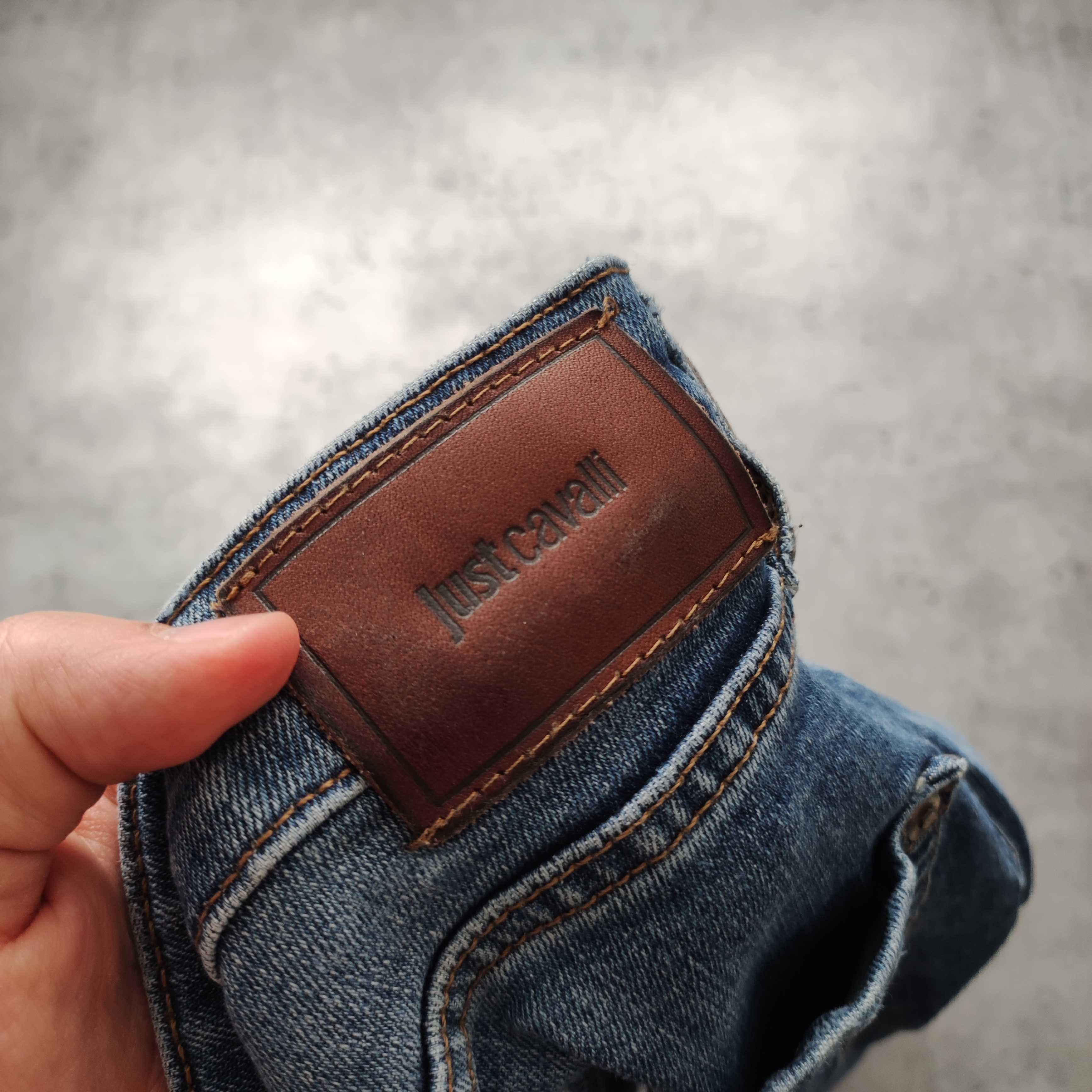MĘSKIE Luxury PREMIUM Spodnie Slim Jeansy Przetarcia Roberto Cavalli