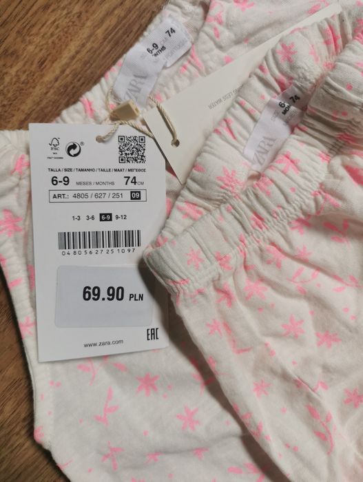 Nowy komplet dziewczęcy ZARA roz. 74