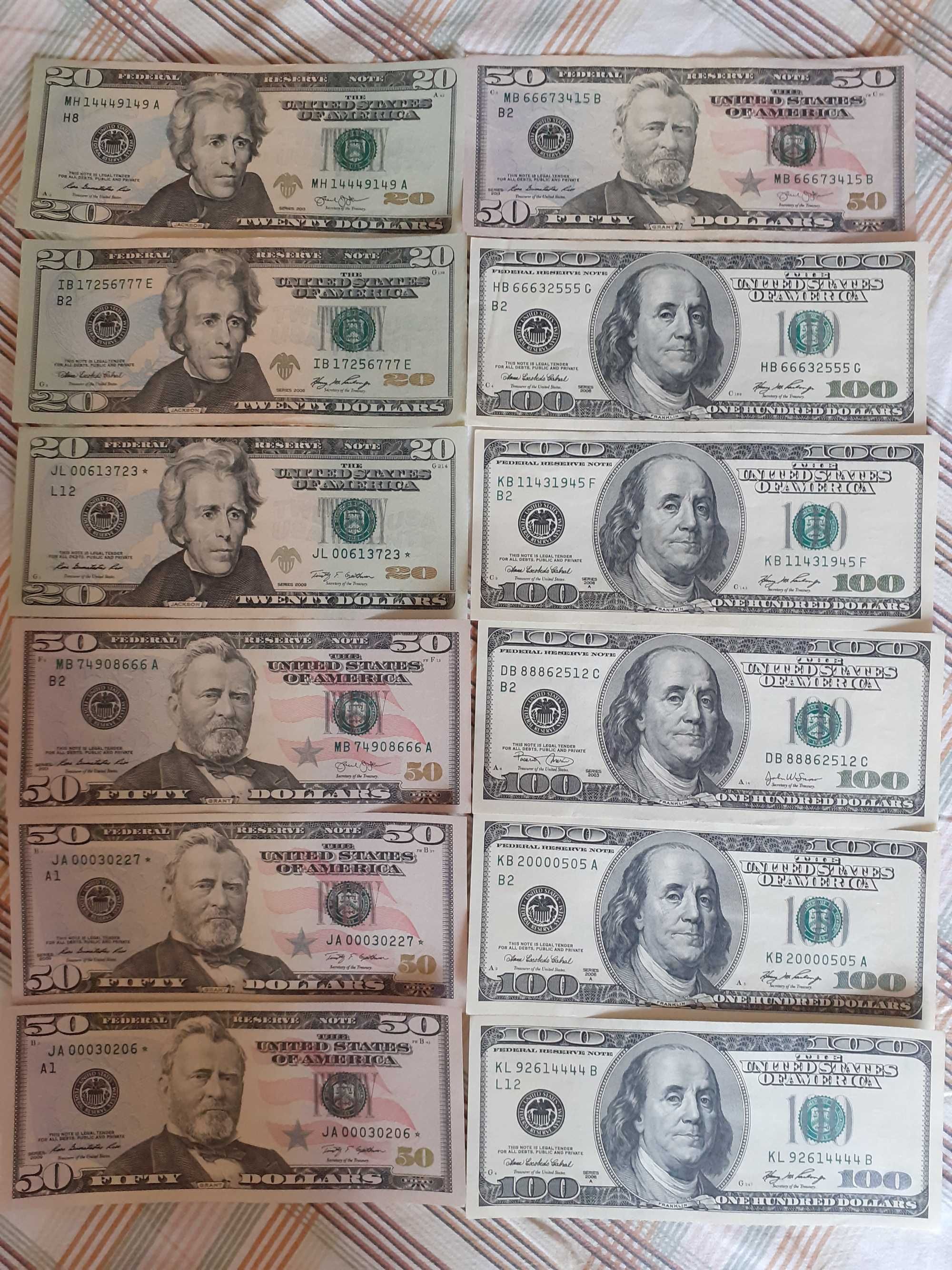 Банкноты 2 Доллара США, 1 Доллар США