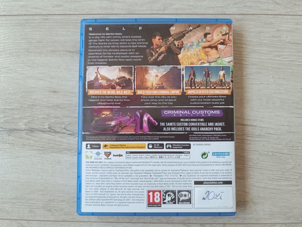 Gra PS5 - Saints Row Criminal Customs Edition