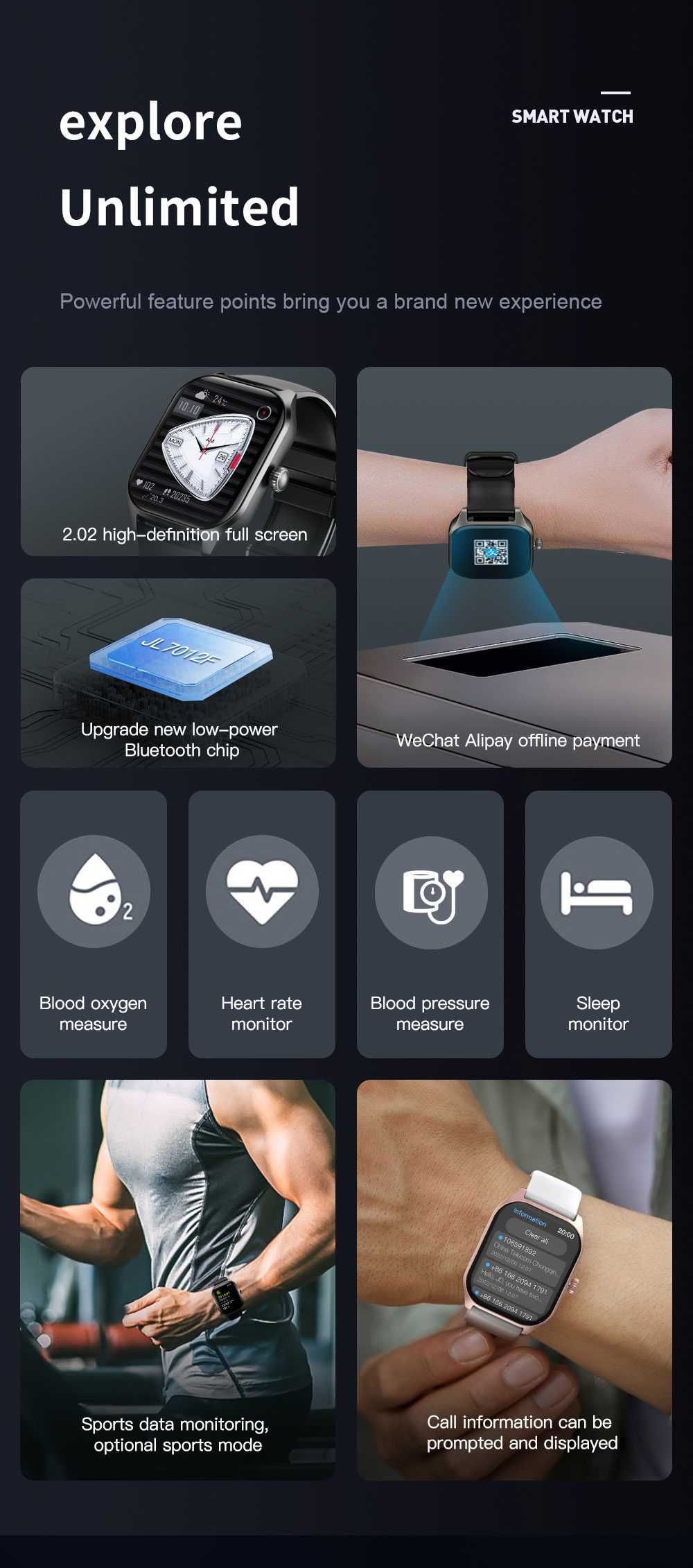 Smartwatch LX306 – Branco e Dourado: Monitoramento de Saúde.