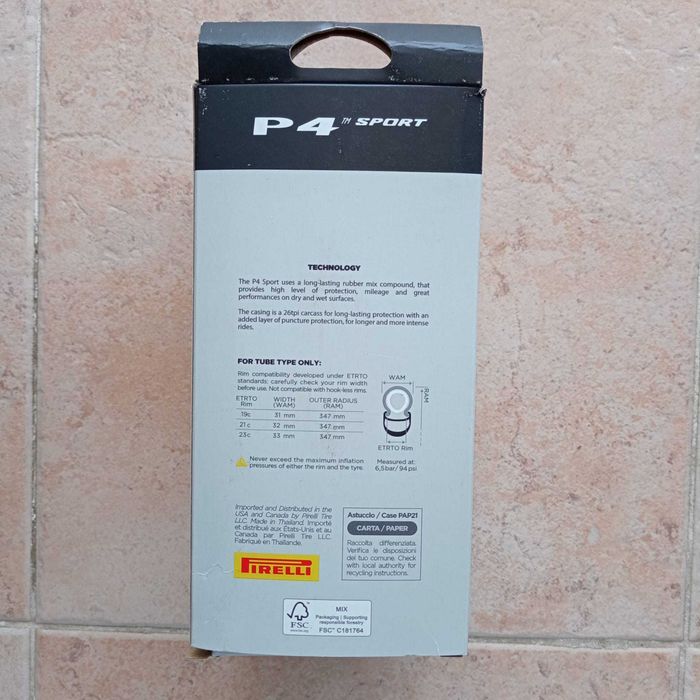 Pneu Pirelli P4 Sport 32 - 622 Tube Estrada Dobrável