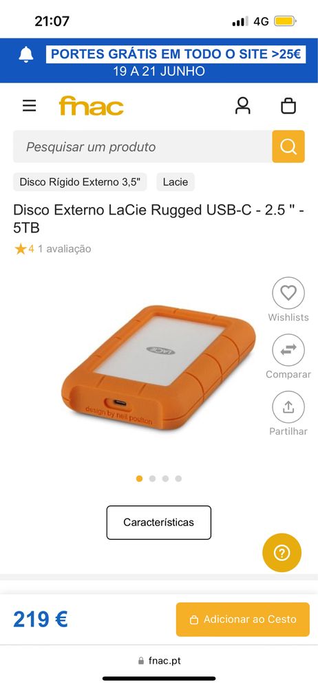 Disco Rigido Lacie 5T