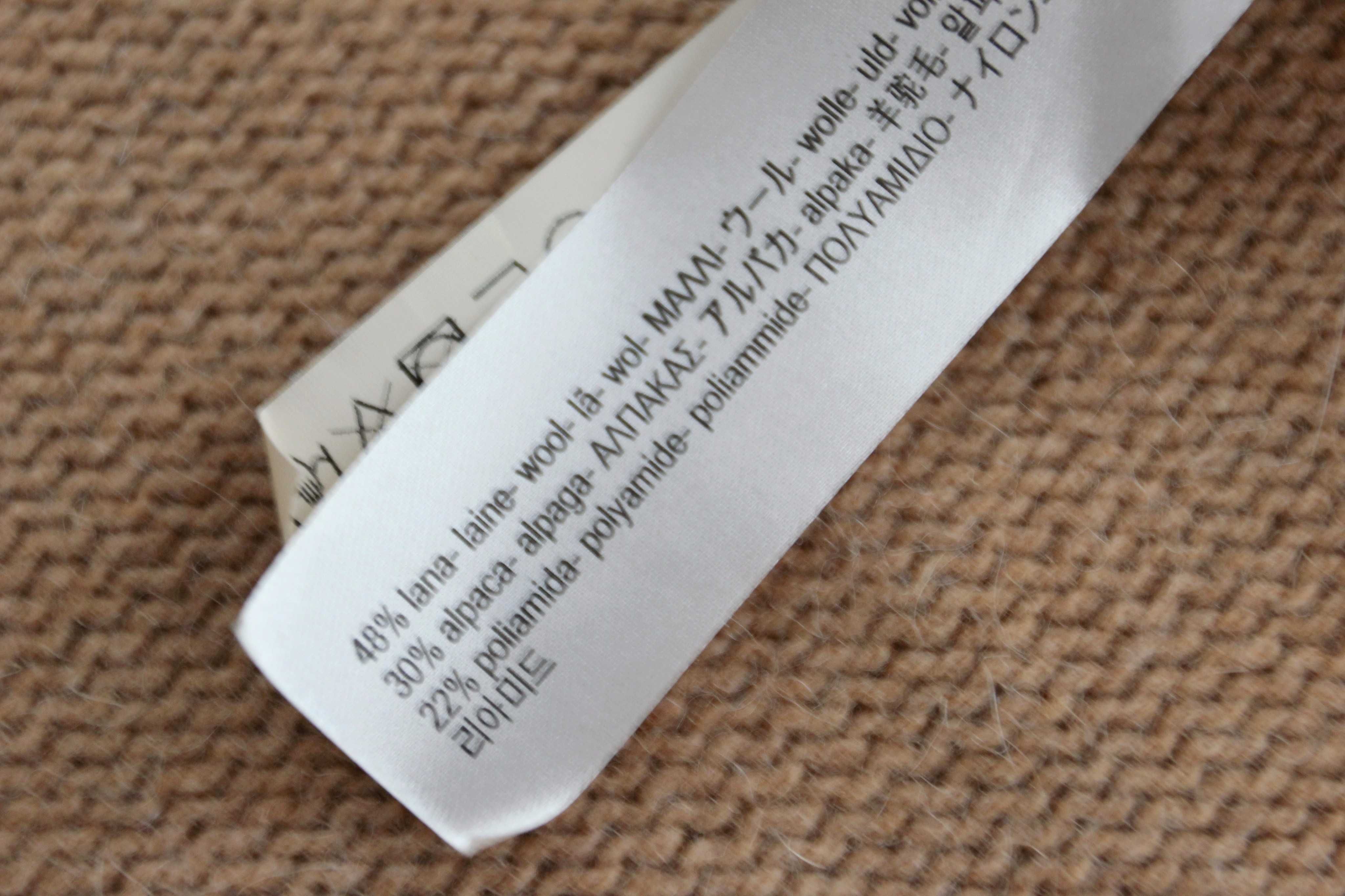 Massimo Dutti 30%alpaca 48%wełna bez wad S