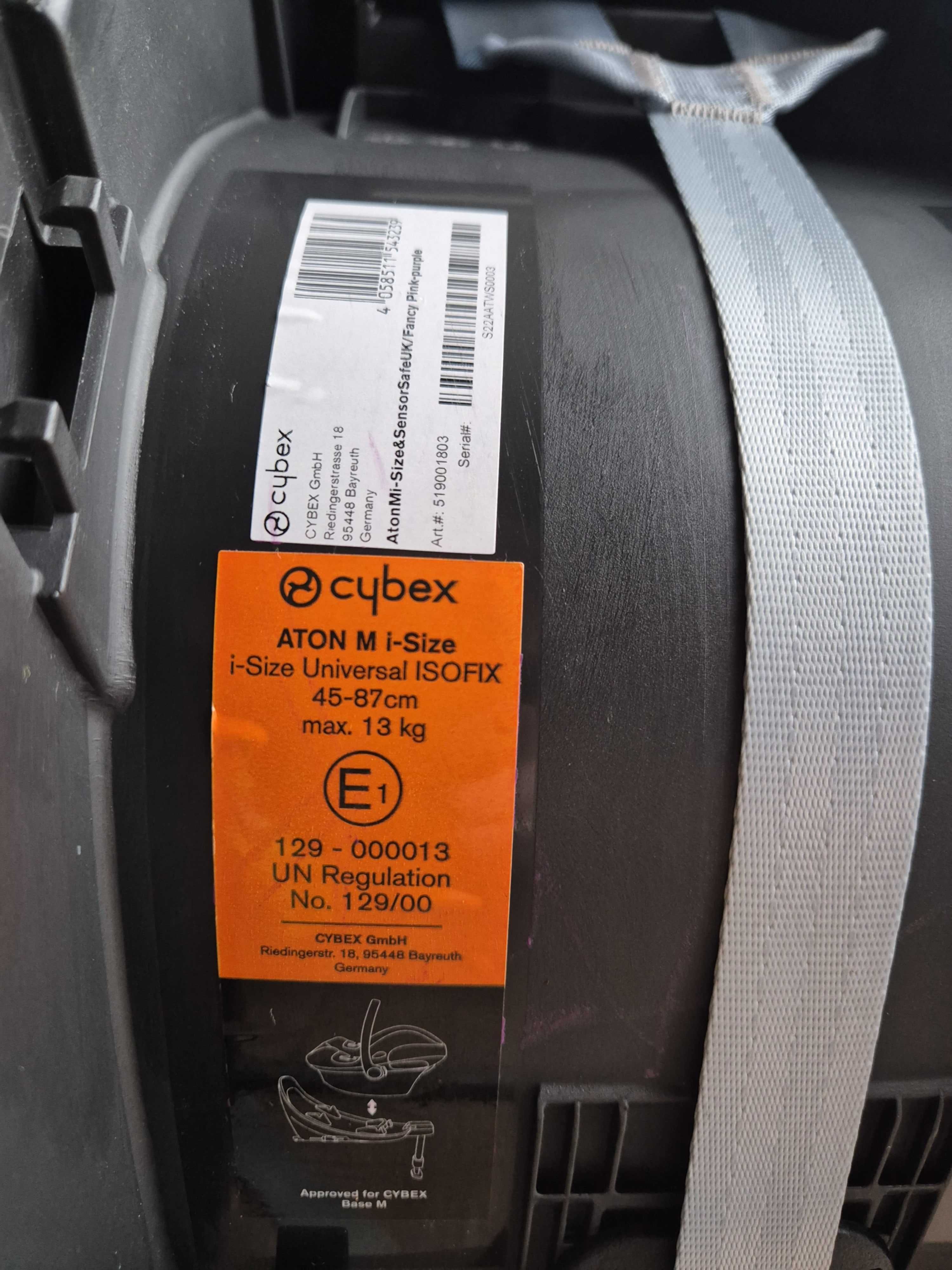 Fotelik Cybex aton M i-size z czujnikiem SensorSafe - super stan