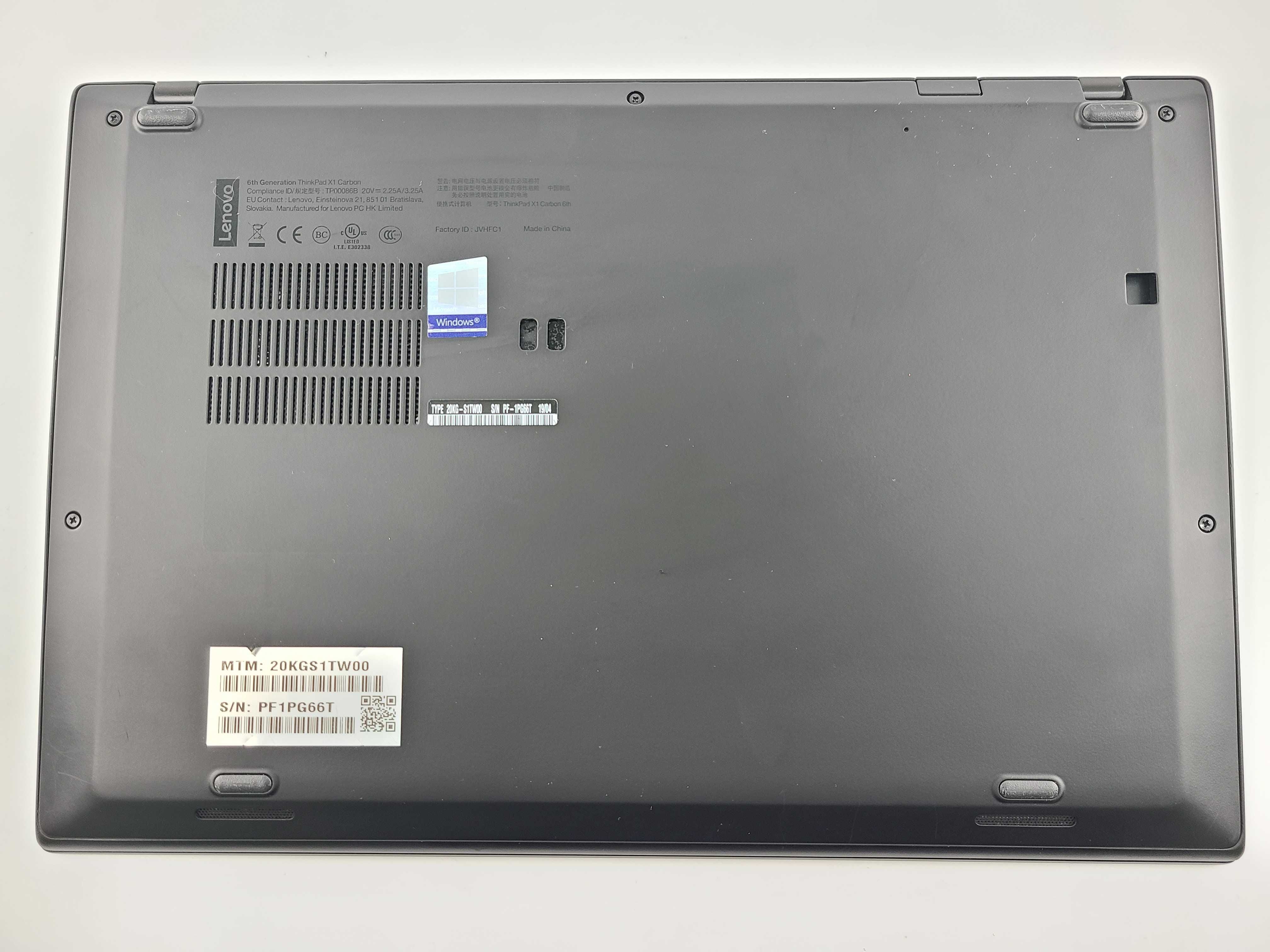 Ноутбук Lenovo ThinkPad X1 Carbon (6th Gen) FHD/i7-8550U/8/256