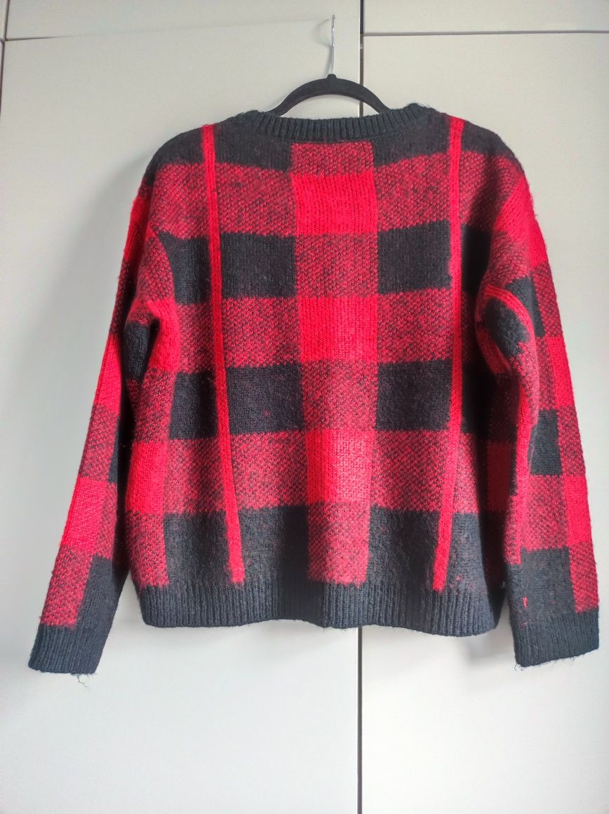 Sweter Top Secret r. S 36 w kratę czerwona
kratka grunge pudetkowy cro