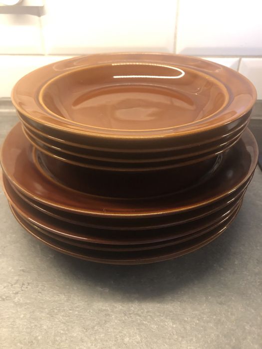 Zastawa obiadowa PRL Pruszków brązowe