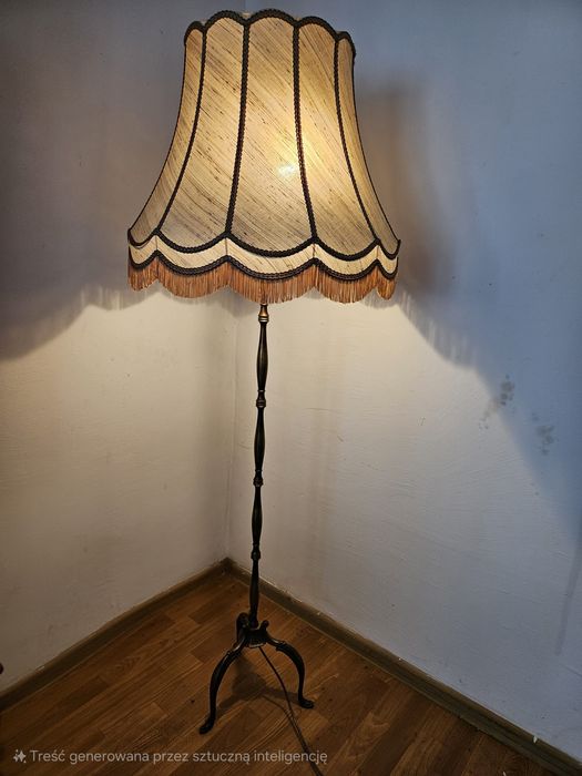 Stylowa Lampa podłogowa z abażurem Francja