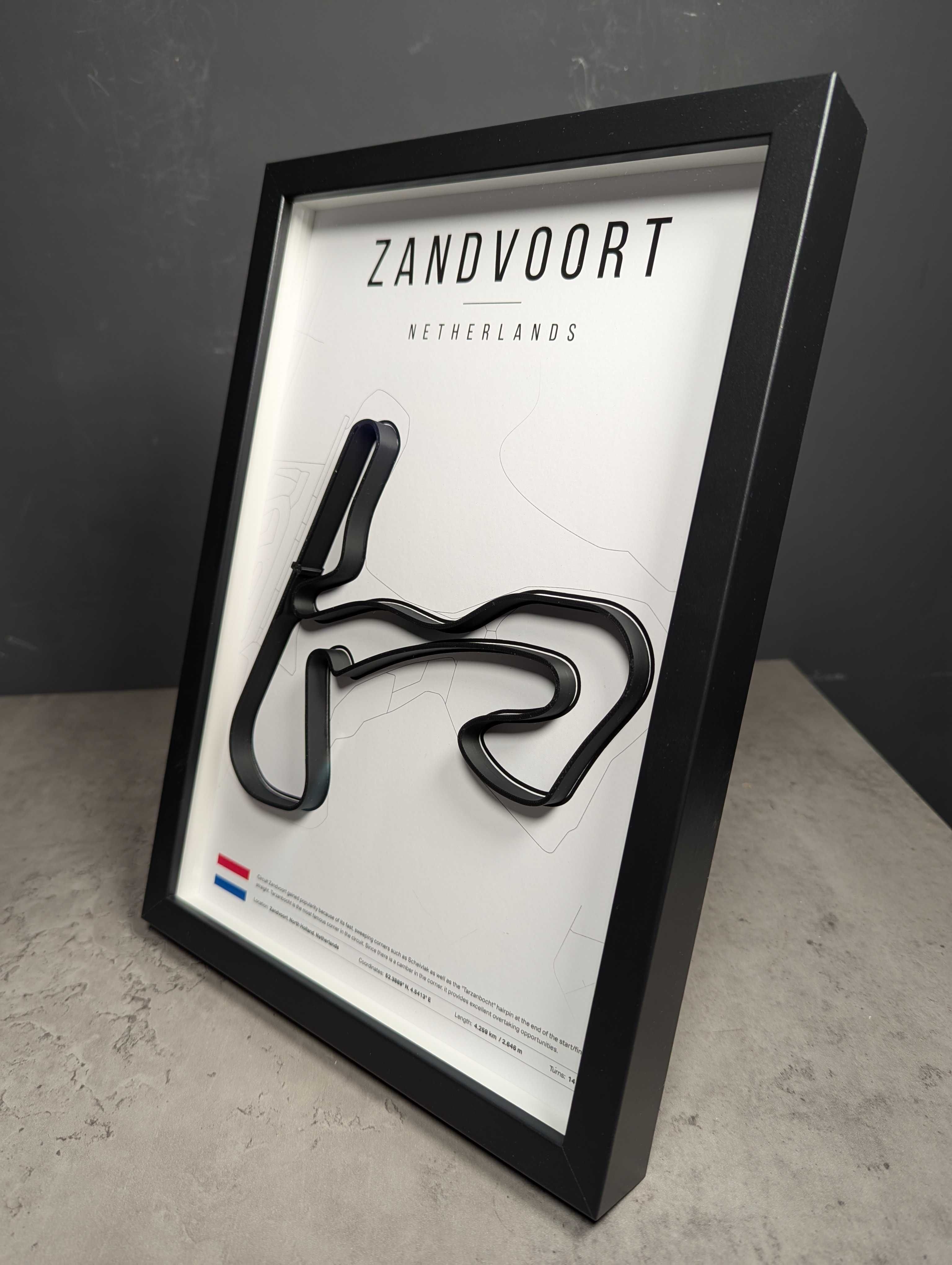 Об'ємна Рамка з 3D Трасою Zandvoort Зандворт 32x23x3 F1 Netherlands GP