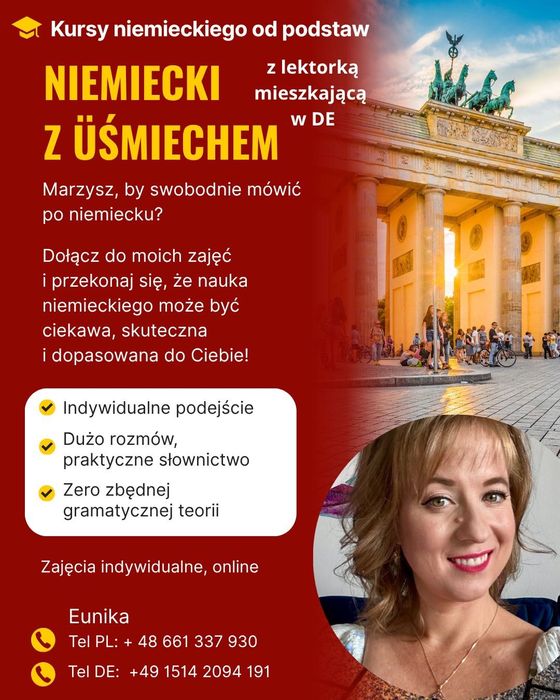 Niemiecki bez stresu i z üśmiechem z lektorką mieszkającą w Niemczech