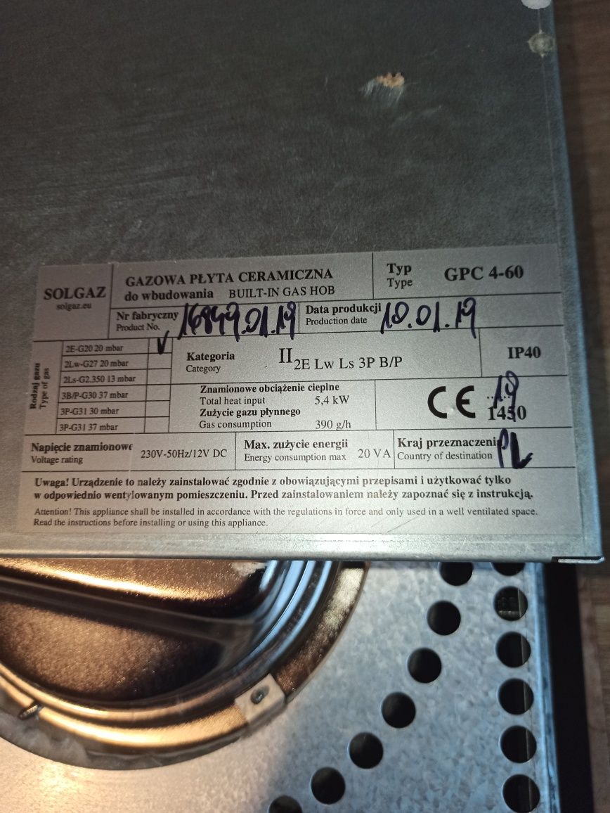 Płyta gazowa ceramiczna Solgaz GPC 4-60