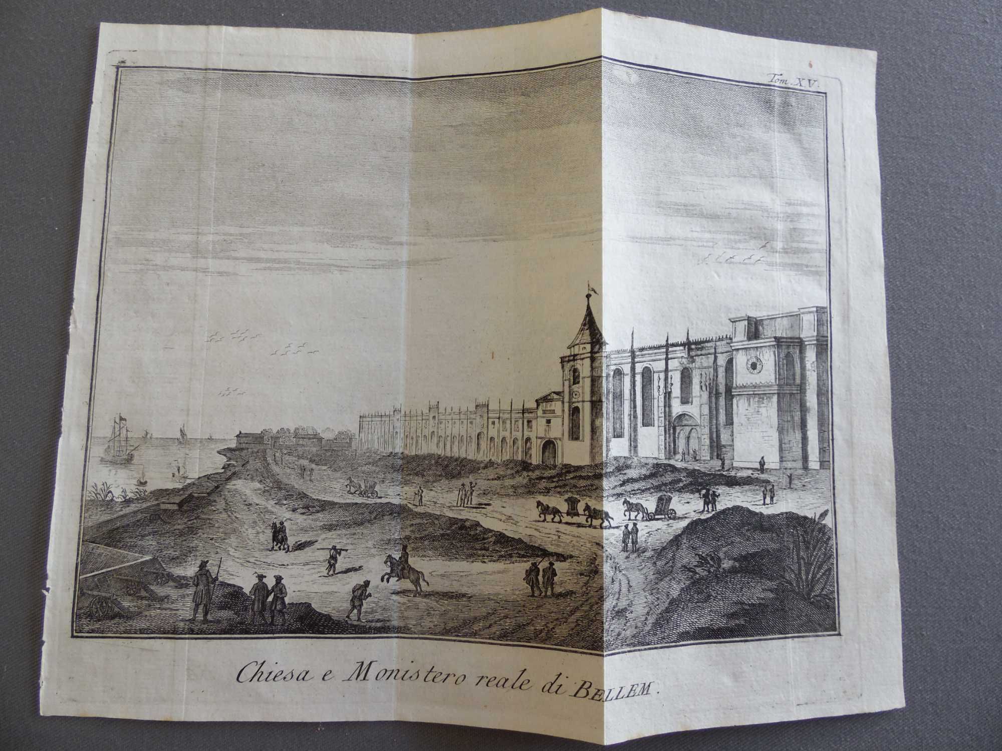 Gravura de 1745 do Mosteiro dos Jerónimos em Belém, Lisboa